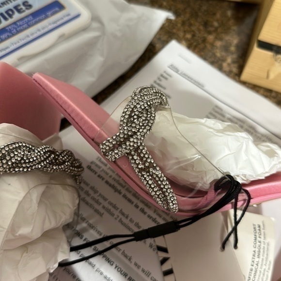 Zara women’s rhinestone Vinyl high heel sandals 1324/010 - Picture 13 of 16